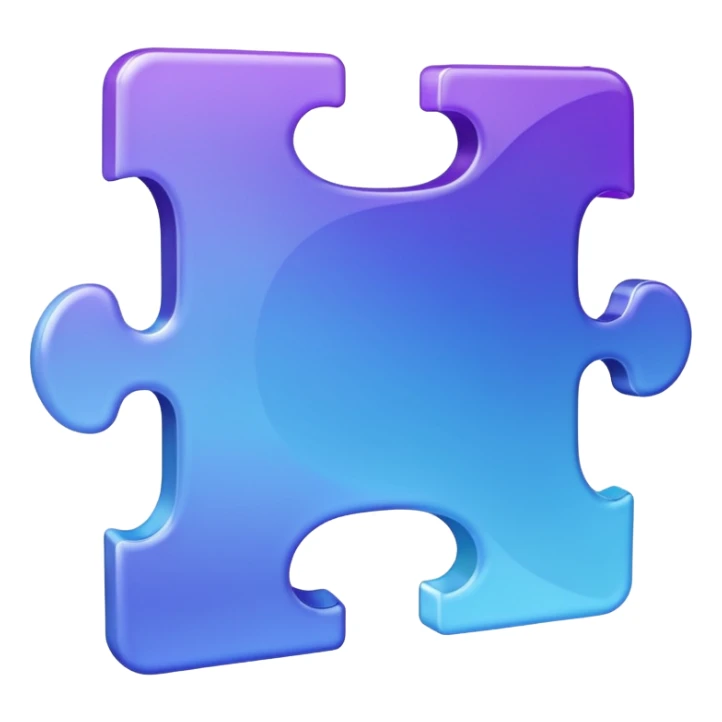 puzzle piece in clear purple blue color sticker