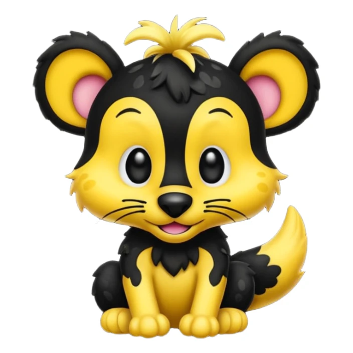 marsupilami noir avec écrit en dessous Spunky sticker