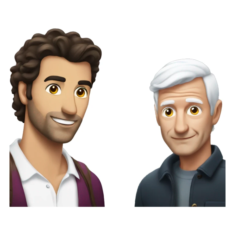 Justin baldoni next to old bald man sticker