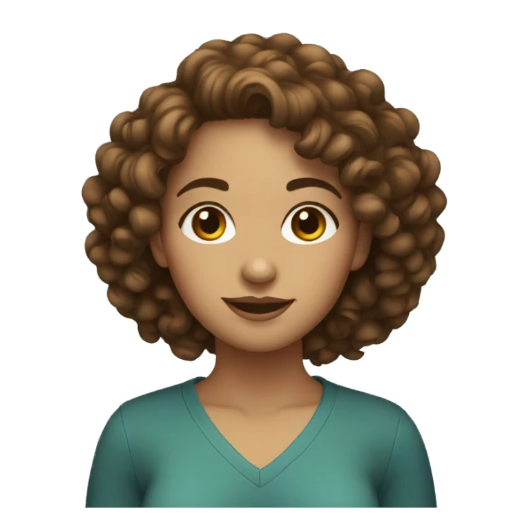 YOUNG WOMAN WITH CURLY, BROWN HAIR sticker