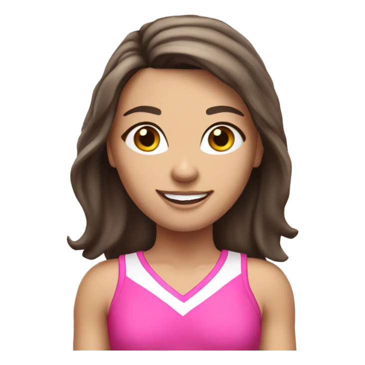 Brunette Caucasian cheerleader in pink sticker