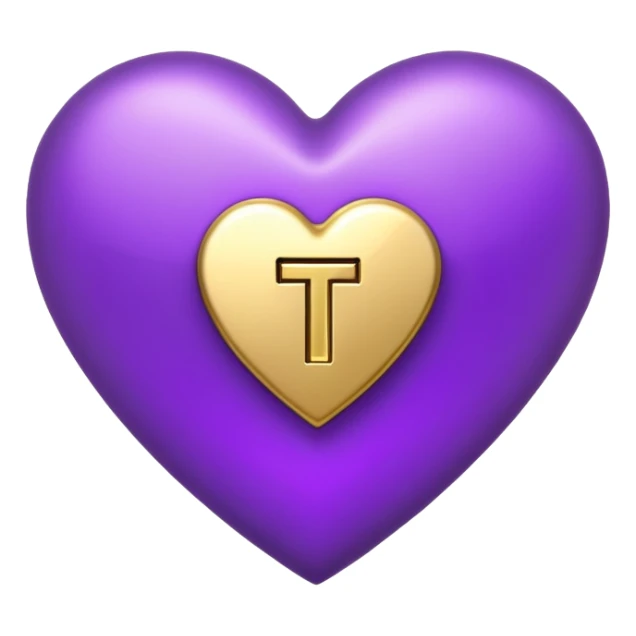 The golden Letter “t” inside a Purple Heart sticker