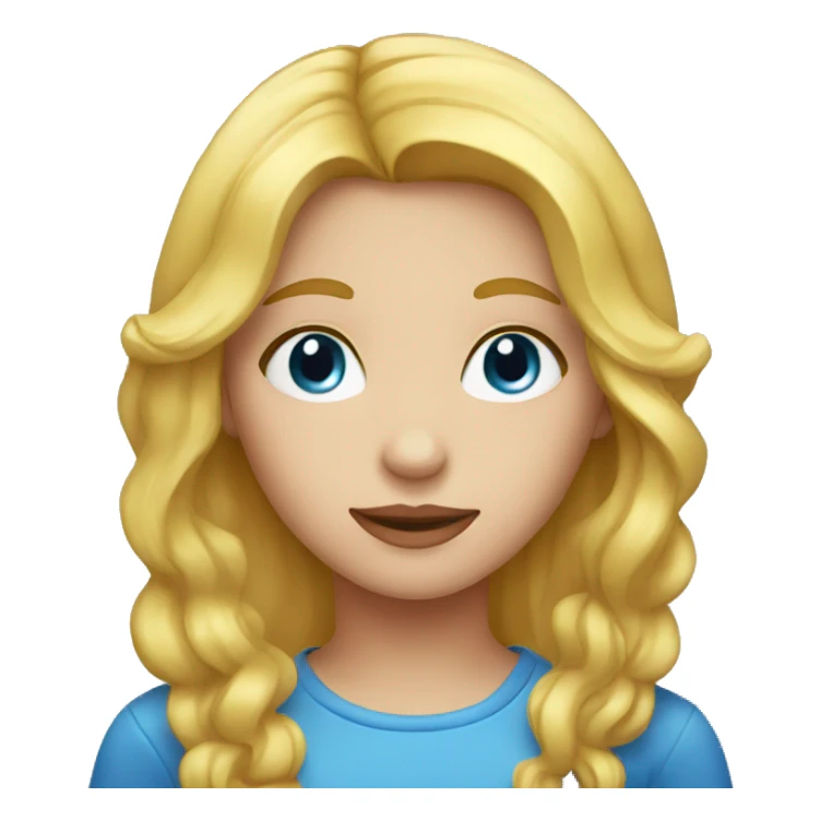 Girl with blonde hair blue eyes as tomato sticker