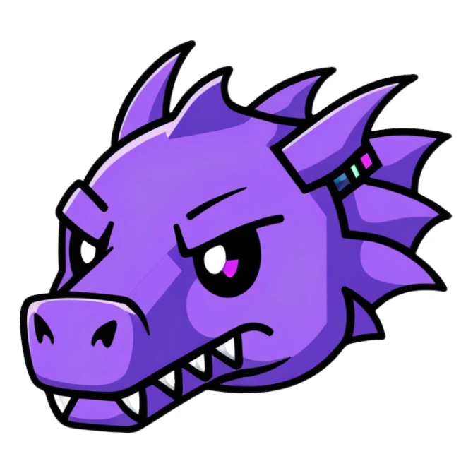 Minecraft black dragon head with purple eyes sticker