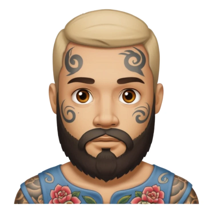 trapero capo con barba y tatuajes visibles sticker