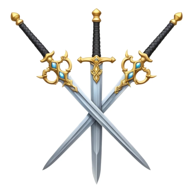 Fully golden two royal swords crossed sticker