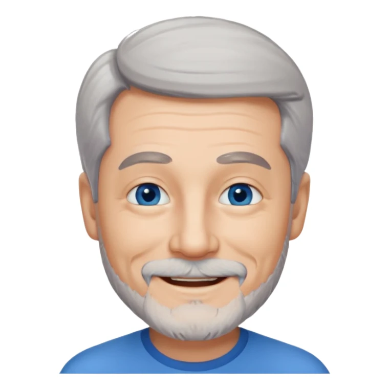 homme 60 ans cheveux gris en l'air petite barbe sourir sticker