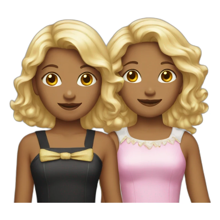 two girls wearing costumes sticker