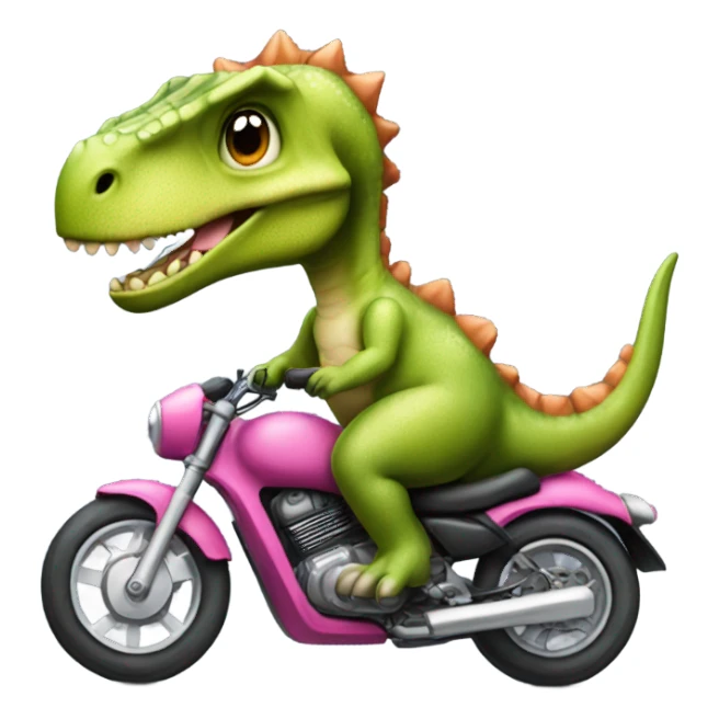 Dinosaure sur une moto avec un tutu sticker
