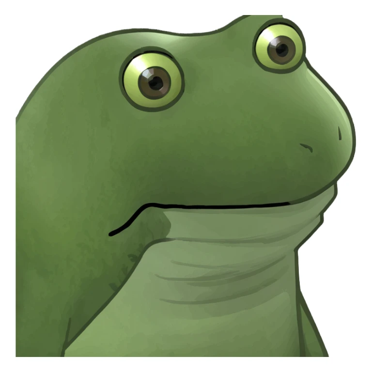 peepo frog holding a placard that says 'sorry', cute and expressive sticker