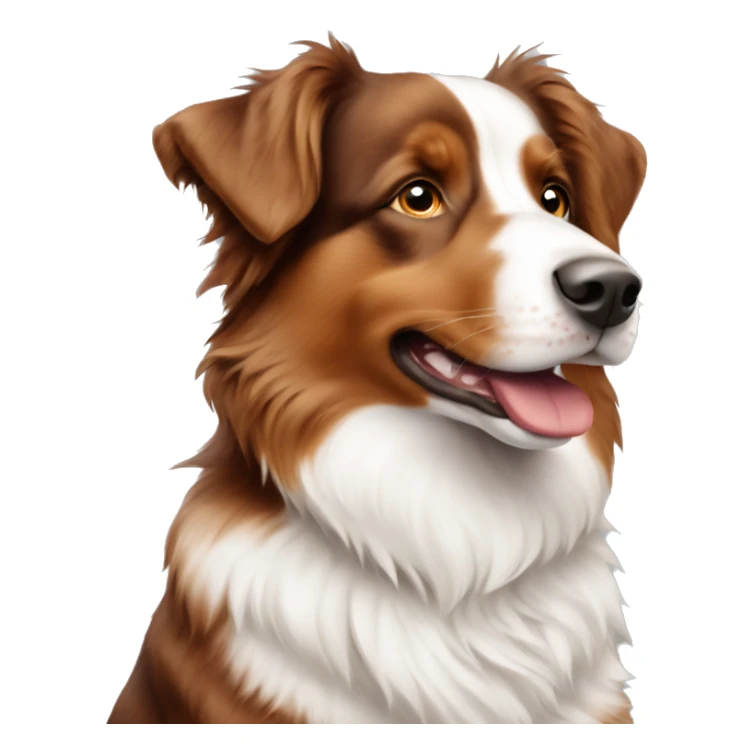 red and white australian shepherd dog sitting  sticker