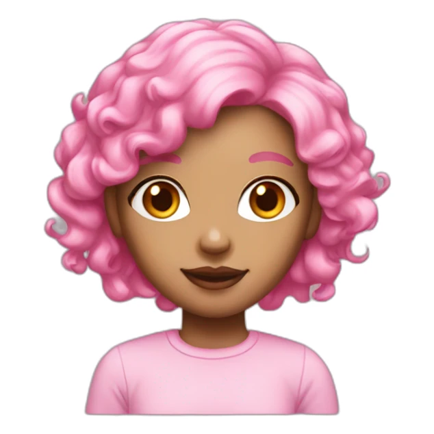 Light skin Girl with a pink hair sticker