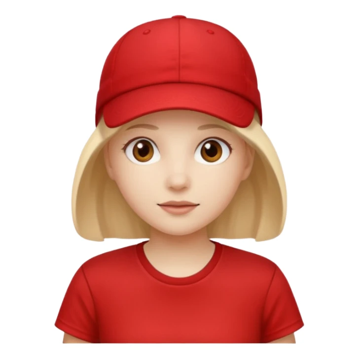 red tennis hat and red tshirt girl sticker