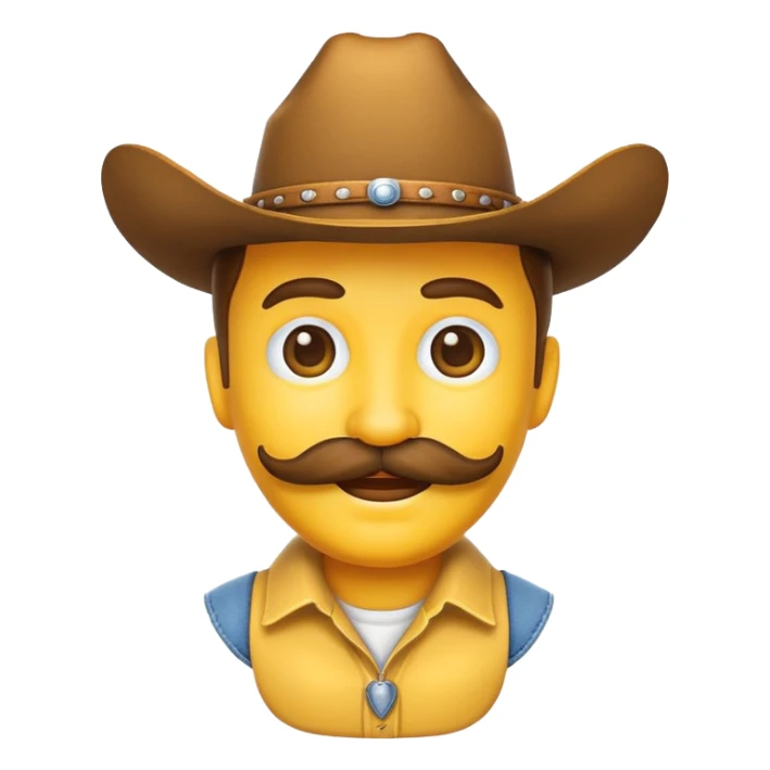 Emoji with a cowboy mustache  sticker