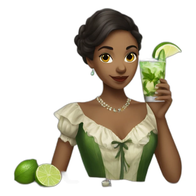 argentine girl in sherlock holmes dresses drinking mojito sticker