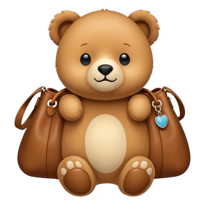 Un osito con un bolso sticker
