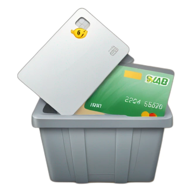 Credit card in the trash sticker