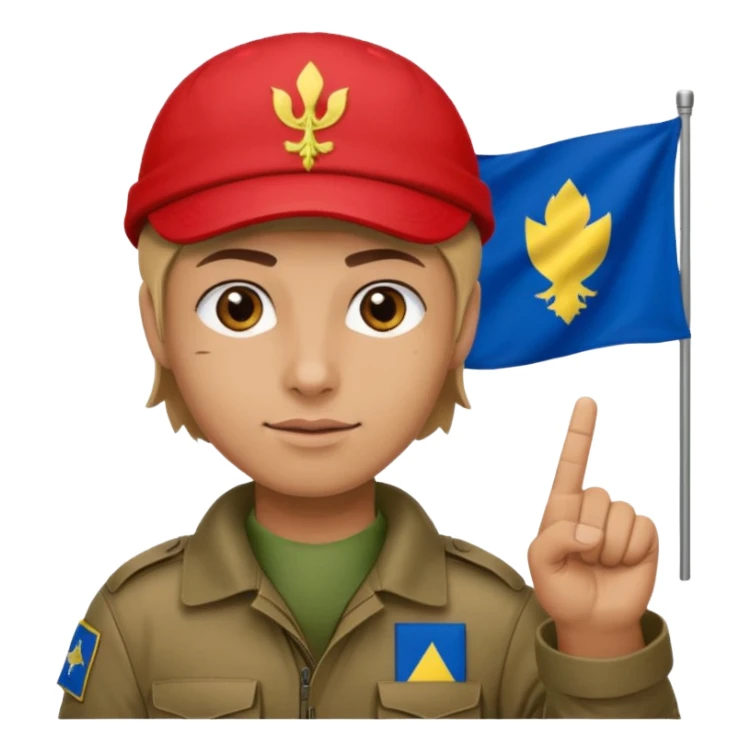 Red with tactical capholding bosnia flag one finger up sticker