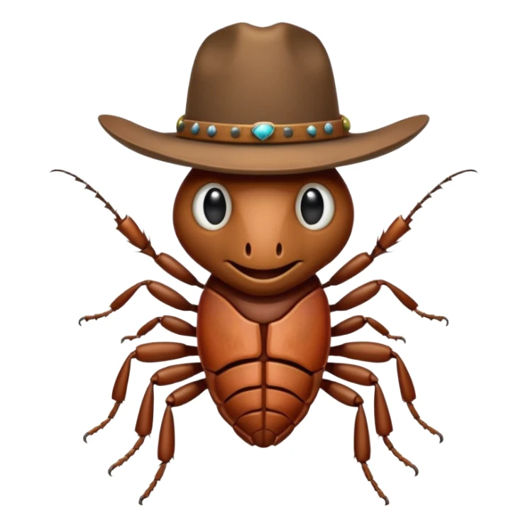 Cockroach wearing a hat in wild west style  sticker