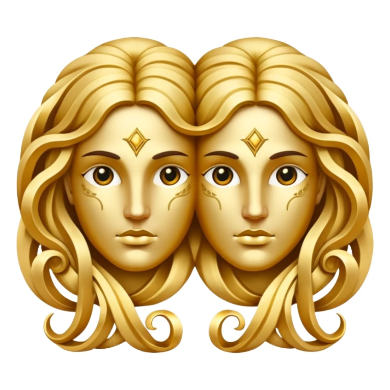 Gemini zodiac sign, two faces or twins sticker