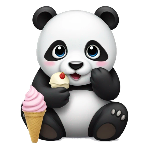 Panda eating ice cream sticker