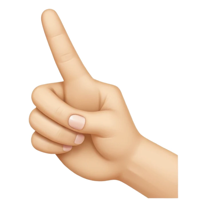 “Emoji-style hand making the letter ‘C’, with the index finger slightly curved. Clean, simple design, smooth shapes, neutral skin tone. White or transparent background, high resolution.” sticker