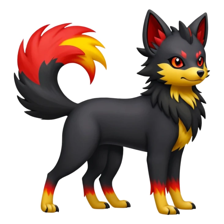 Zorua-Houndour-Fakémon-hybrid-creature (full body)  sticker