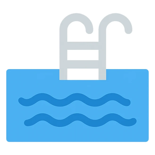 swimming pool, flat color icon, clean and modern sticker