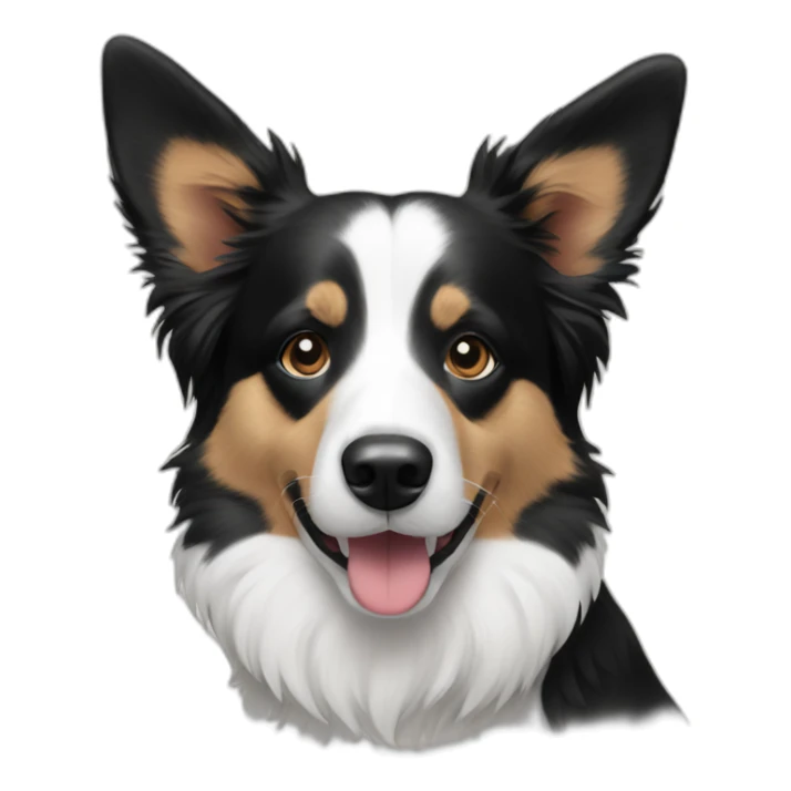 bordercollie mixed with a corgi, black and white sticker
