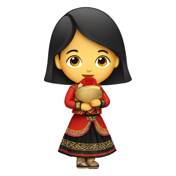 Mariachi kissing traditional Vietnamese girl sticker