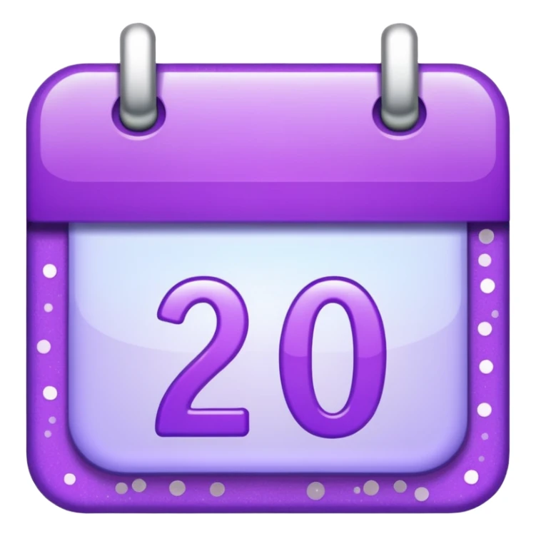 glitter purple and cian calendar sticker