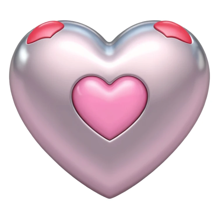 platinum heart with one mini pink heart inside of it  sticker