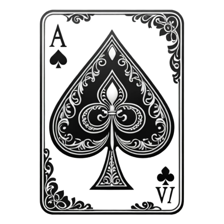 close up of card ace of spades sticker