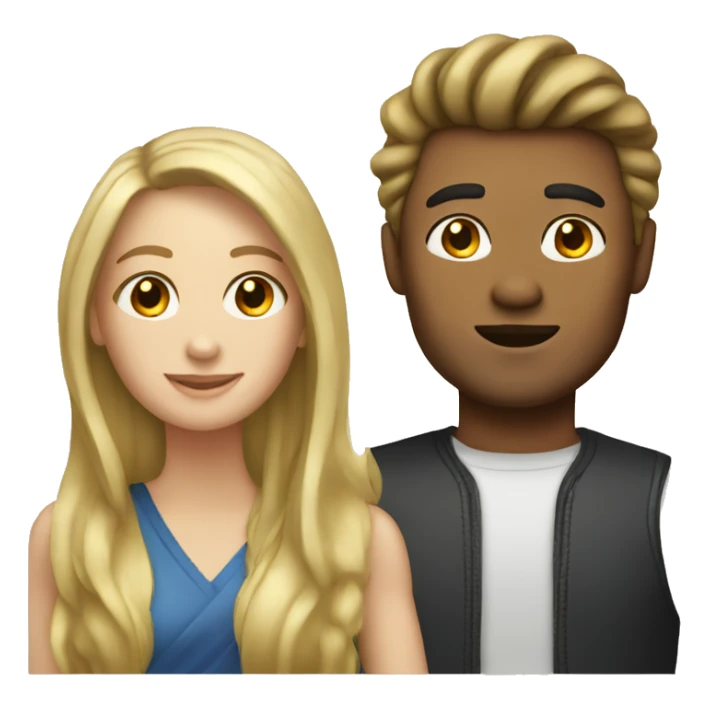 Blond man and brunette woman sticker