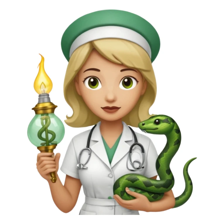 Enfermagem uma lamparina com uma cobra em volta  sticker