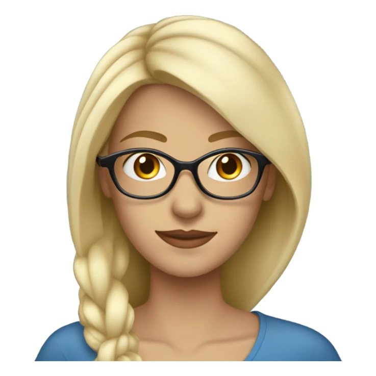 Beautiful blonde woman, blue eyes, side profile wearing glasses  sticker