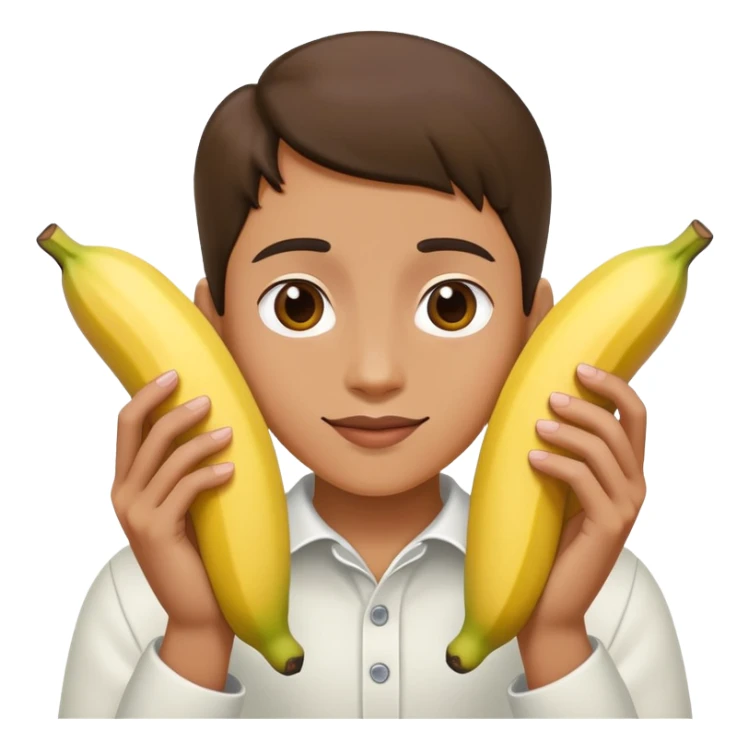 peeled banana with two hands forming a heart shape around it sticker