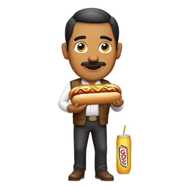 Mexican man eating hot dog sticker