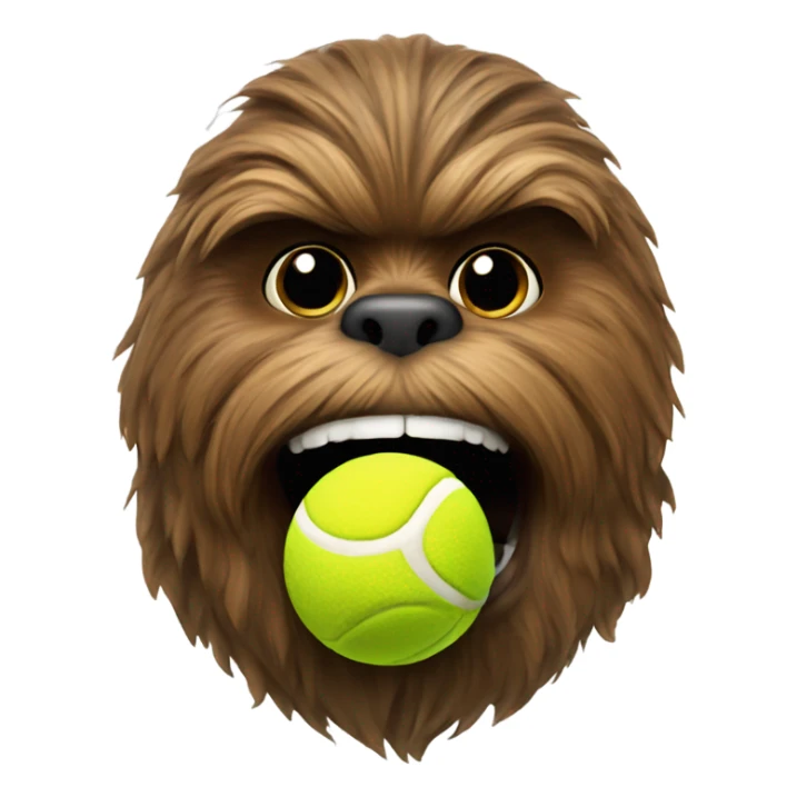 Chewie with a tennis ball in His mouth sticker