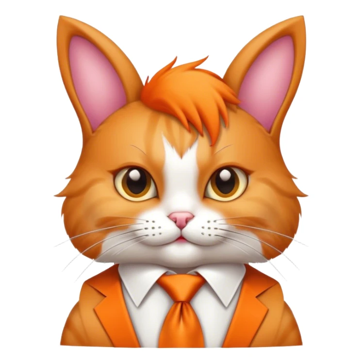 cat wearing a necktie and playboy bunny ears sticker