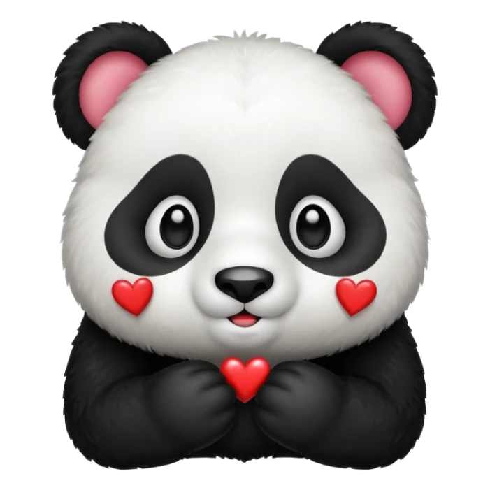 a cute emoji of a panda with heart eyes sticker