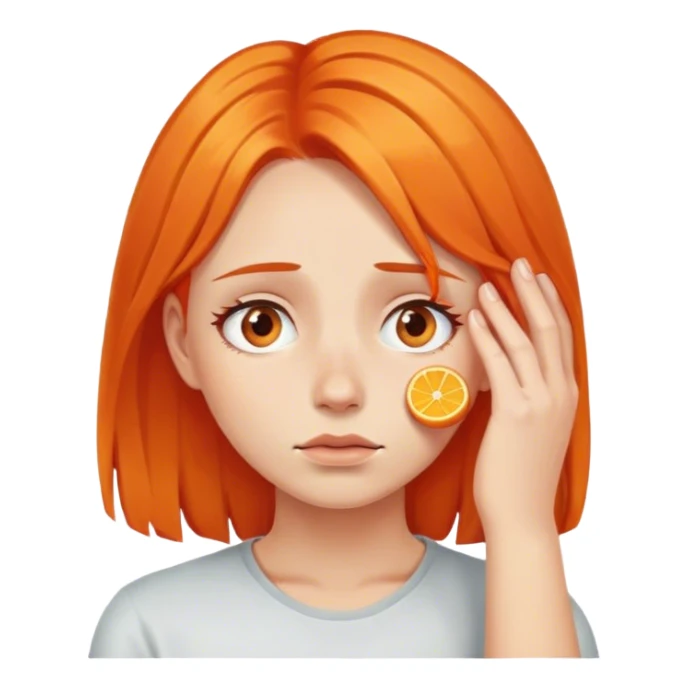 Girl with orange hair face-palm sticker