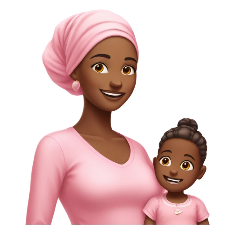 Baby girl and mom pink aesthetic sticker