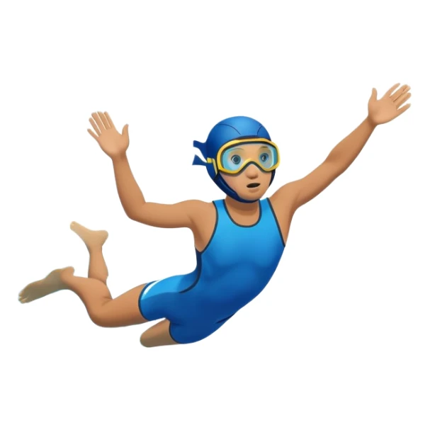 determined pool diver dives into a pool of confidence blue water underneath water  sticker