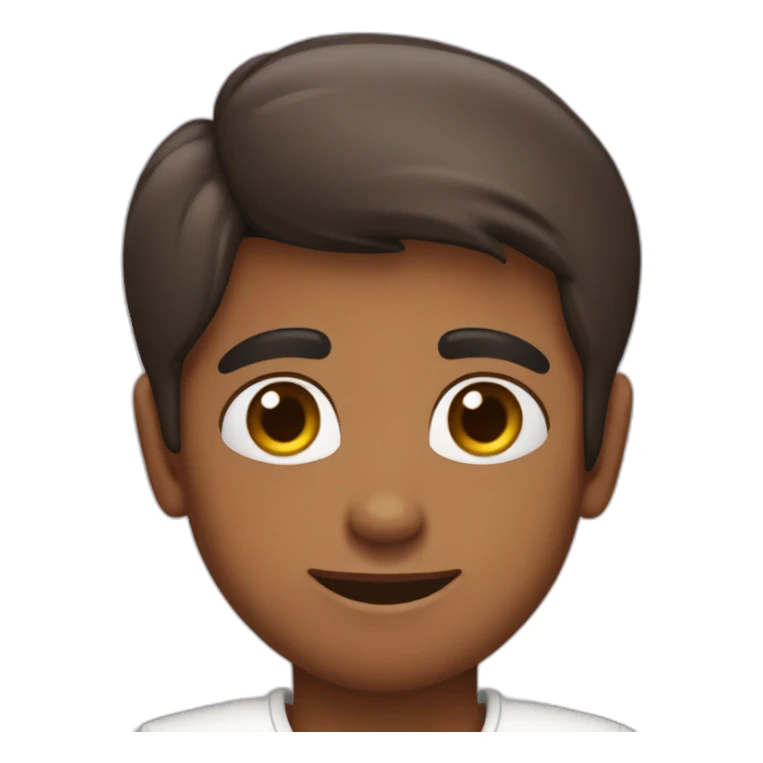 indian boy in a white shirt with love heart eyes sticker