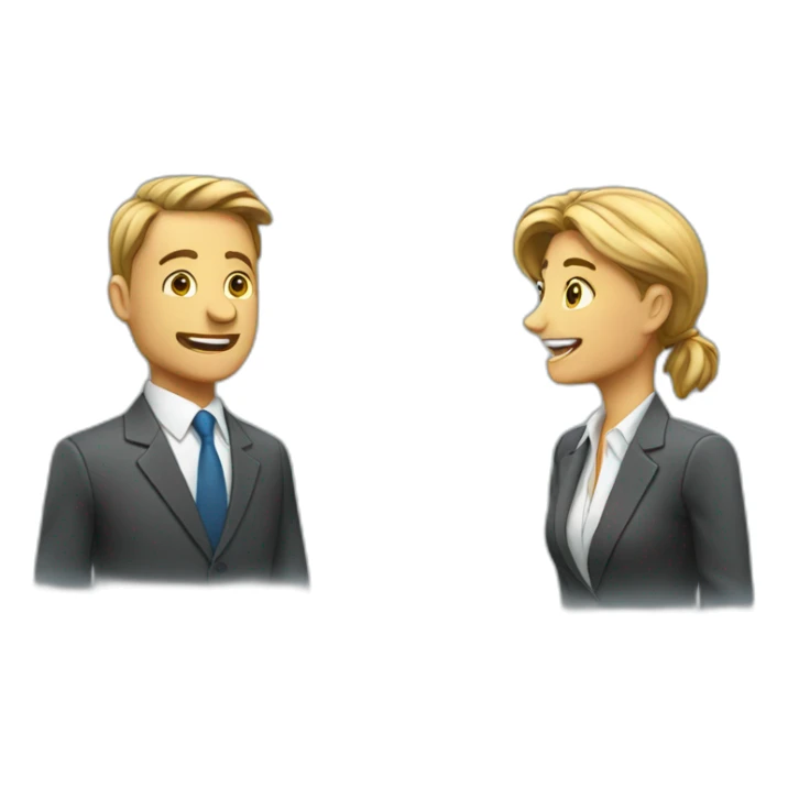 Businessman and Businesswoman talking to each other sticker