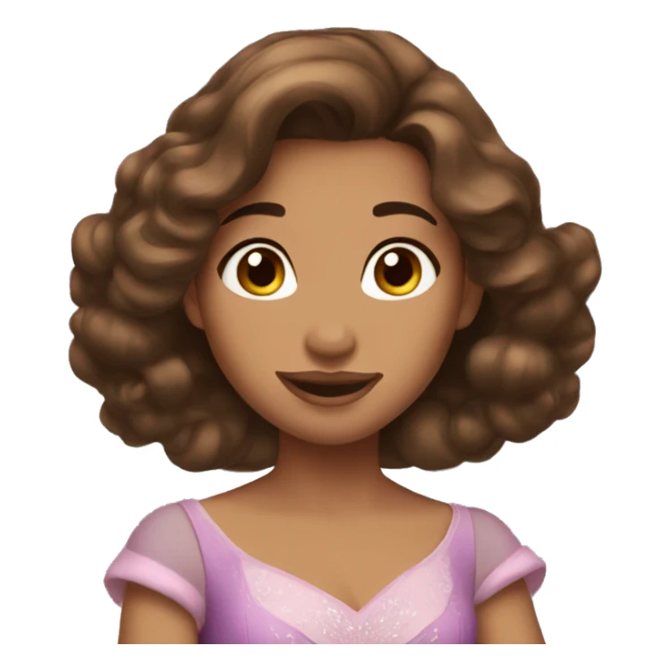 disney princess brown hair sticker