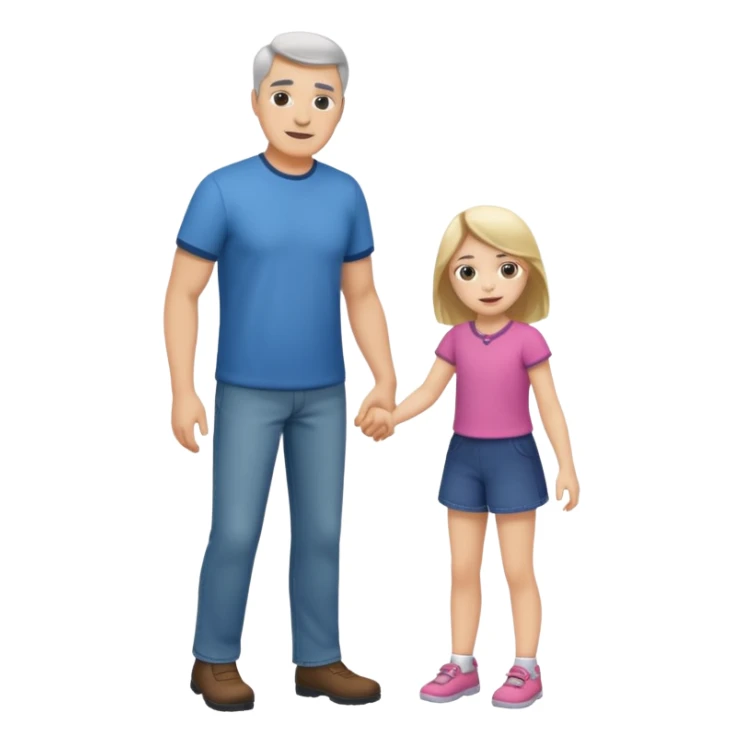 father and daughter playing full body sticker