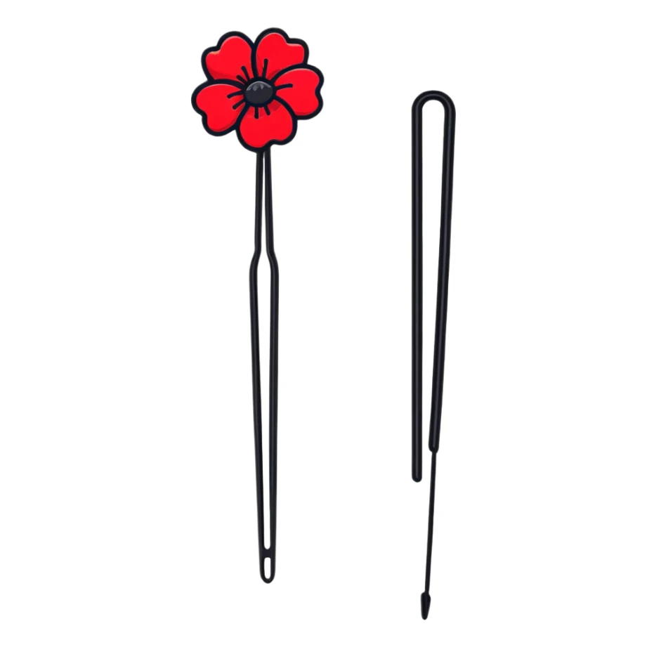a cute red bobby pin hairpin sticker