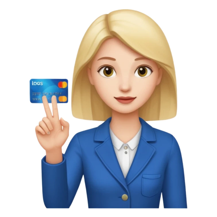 Lady with hand out for someone’s debit card  sticker